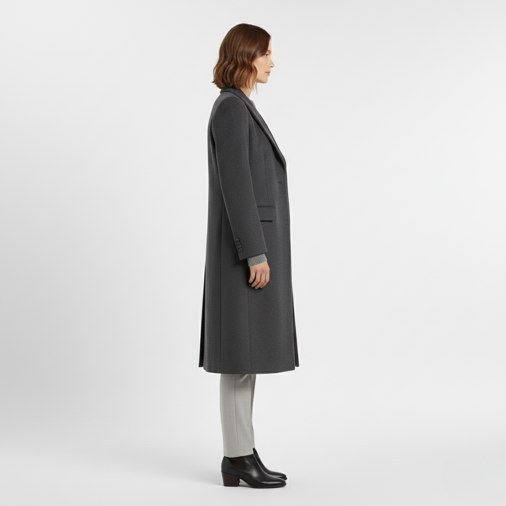 Women's Long Charcoal Coat