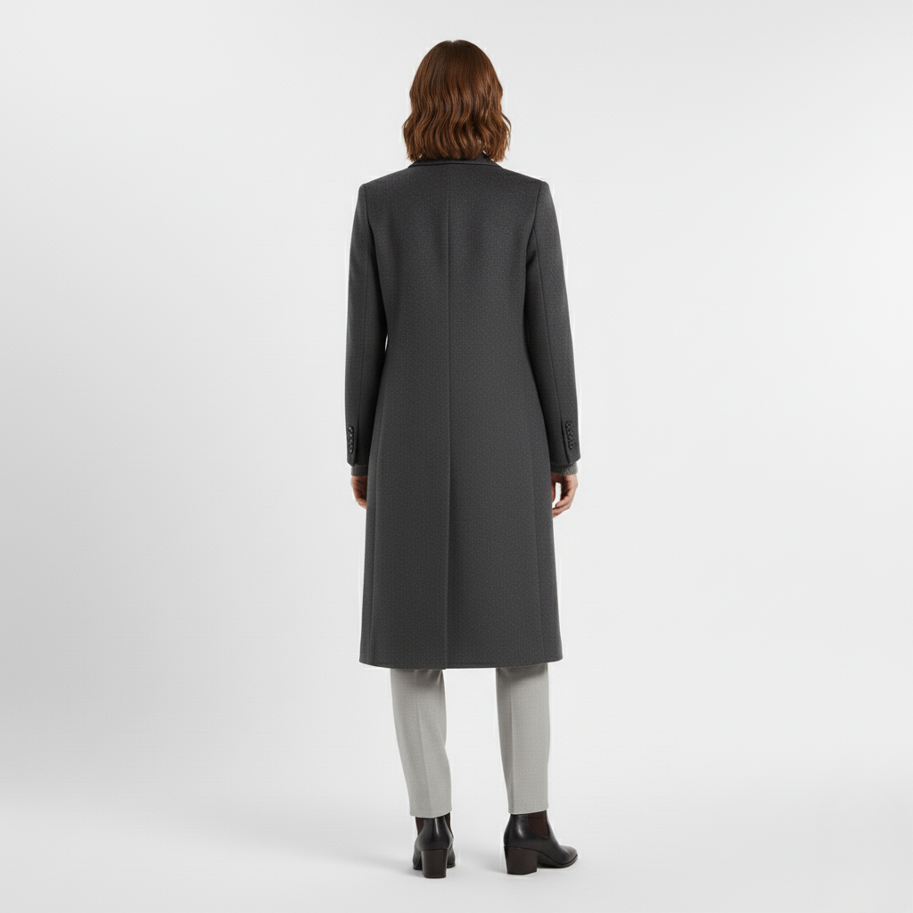 Women's Long Charcoal Coat